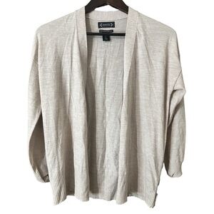 Nanette Lepore Light Beige Cream 100% Merino Wool Open Cardigan Sz S Coastal